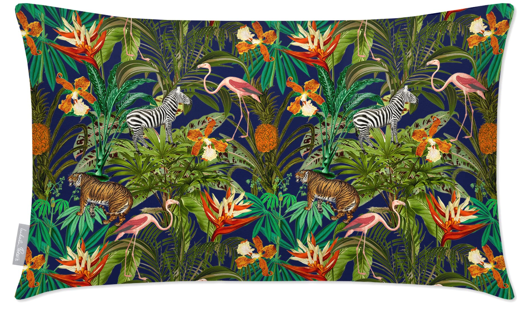 Izabela Peters Midnight Outdoor Cushions Waterproof, 50 X 30 Cm, Filled Outdoor Cushion, Jungle Fusion - Garden Furniture Cushions, Outdoor Seat Cushions, Garden Chair Cushions