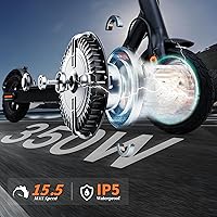 Vista 2 de QnQ Electric Scooter, Powerful 500WPeak Motor, Max28Miles Long Range, Top Speed 19 MPH, 8.5" Tires,Long-Lasting Battery Life, Dual elastomer