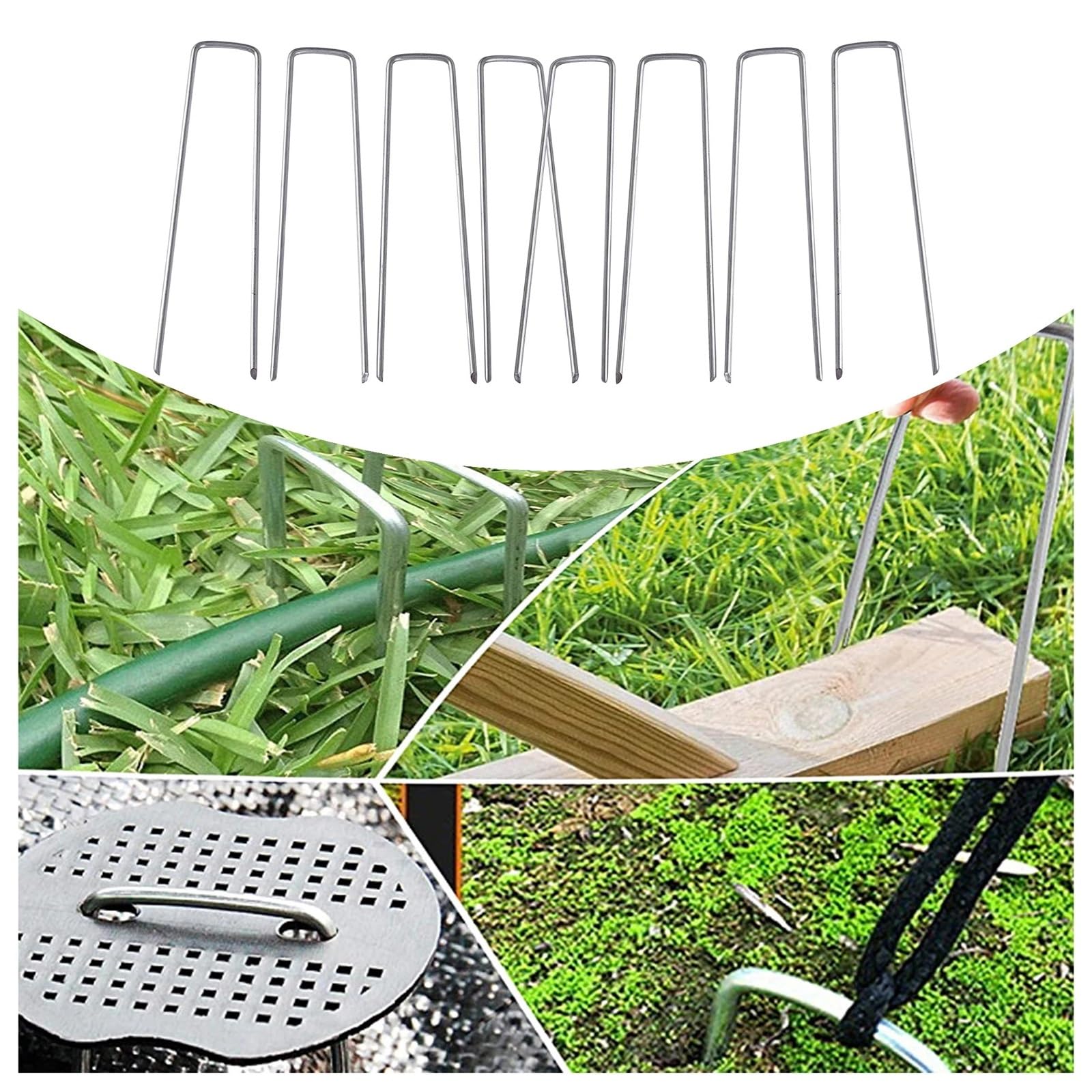 100 Pezzi di picchetti da Giardino in plastica, ancoraggi for Bordi paesaggistici for Il Fissaggio Chiodi antiruggine for Giardinaggio, Terra per Fissaggio(25cm)
