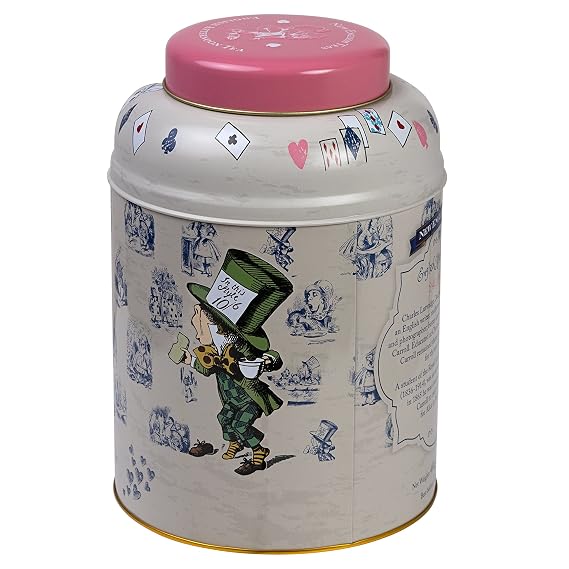 New English Teas Alice in Wonderland Tea Tin - 240 Tea Bags, Pink | Black Tea, Gifts for Tea Lovers