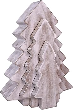 ReLIVE Wooden Block Nested Tree, Christmas Decoration, Collectible Figurine | Holiday Decor, Tabletop, Winter Decorations, Gift Idea