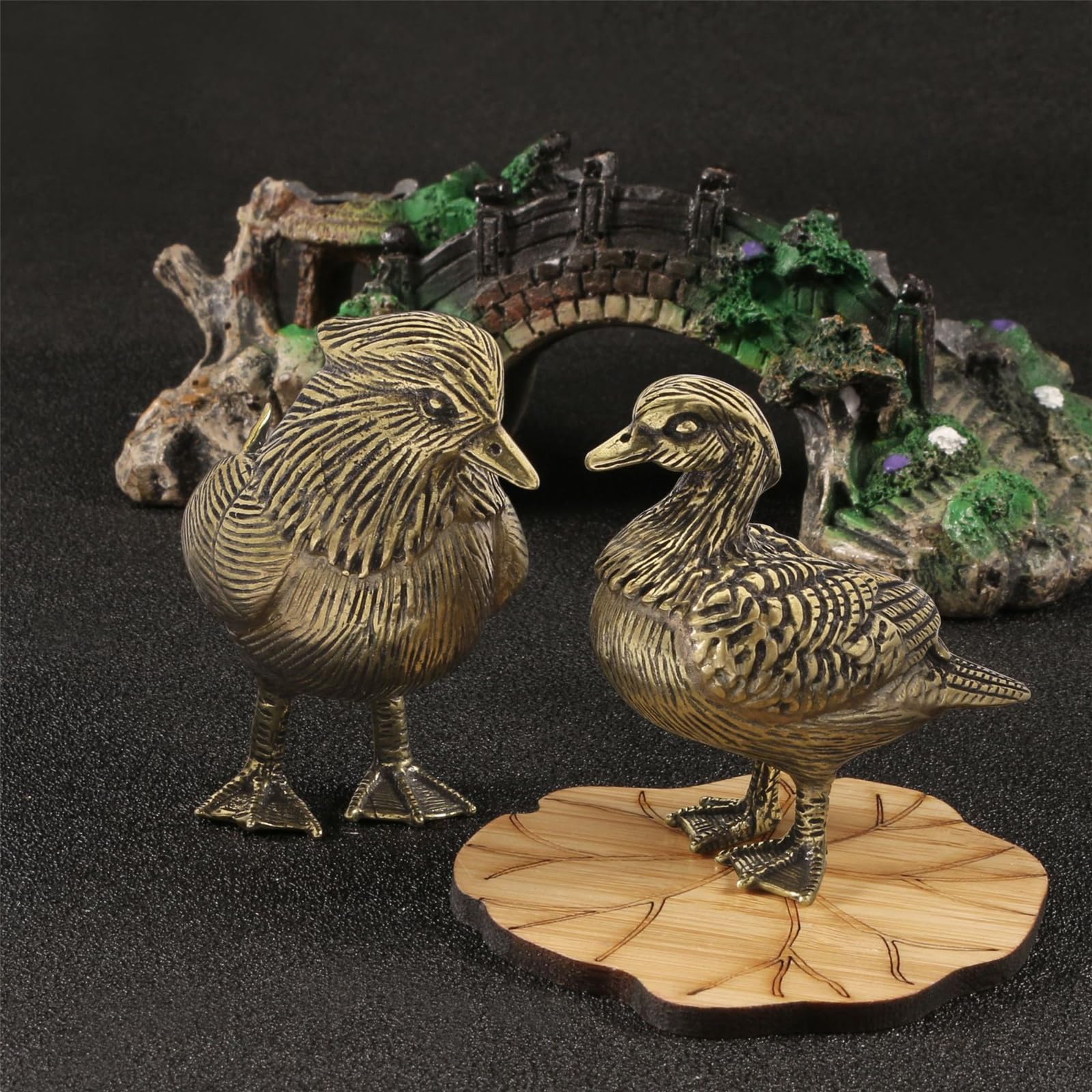 Giocose anatre mandarine sculture in metallo decorazione adatta per uso interno esterno Decorazione per amore vecchia coppia
