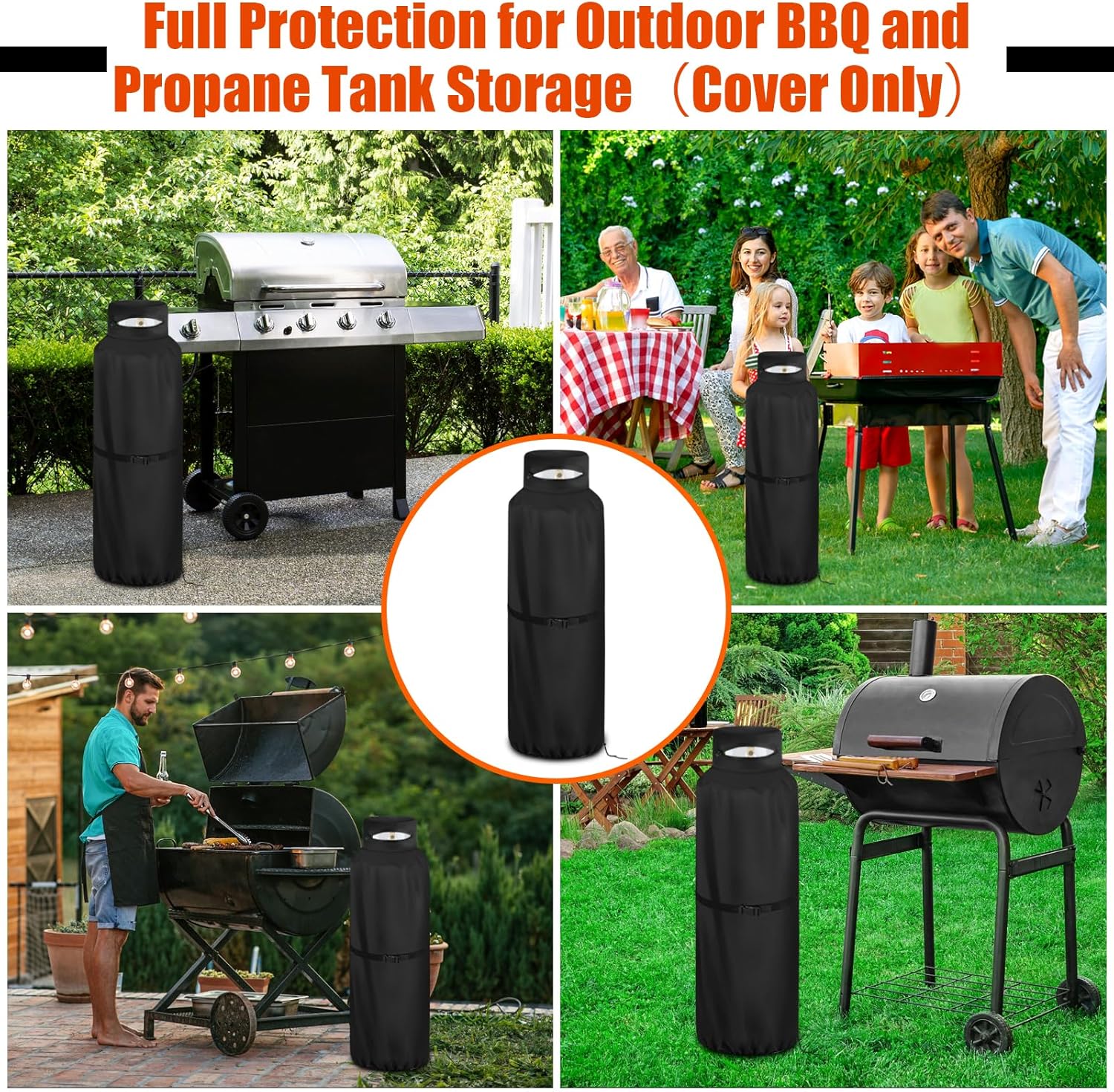 40 LB Propane Tank Cover for Flame King Ysn401 Propane Tank, Waterproof Greaseproof RV Propanes Gas Tank Cover for Outdoor/BBQ/RV/Truck Campers