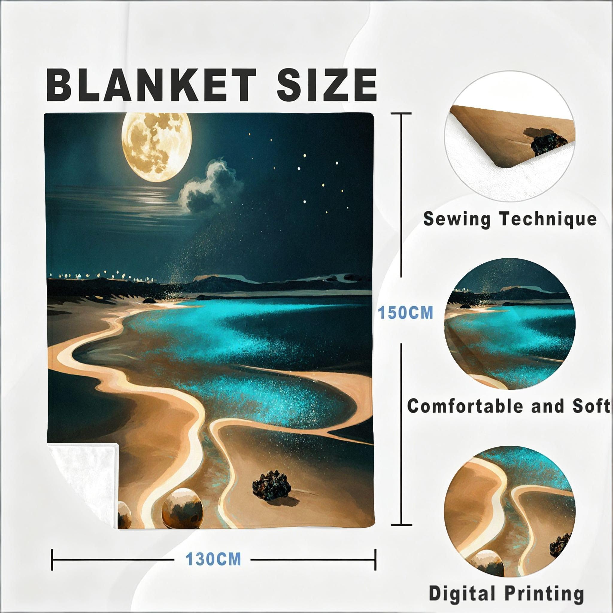 Coperta Pile Matrimoniale 240x260 cm Spiaggia Turchese, Coperta XXL Super Morbida Multiuso Come Copriletto o Plaid da Salotto, Calda e Leggera, Protezione dal Freddo, AW5400