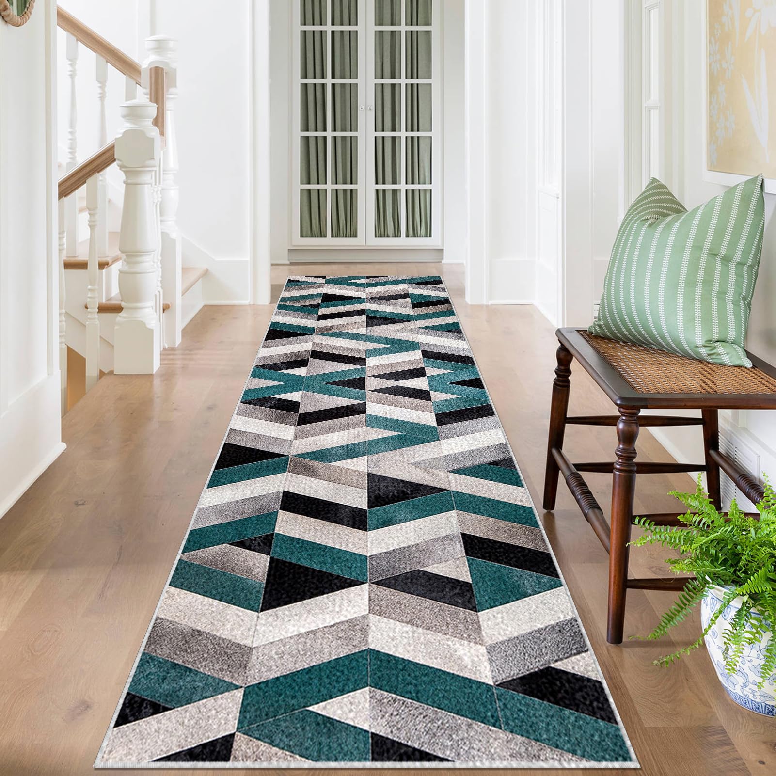 Dywan do długiego korytarza 80 x 250 cm Antypoślizgowy chodnik kuchenny Chłonny chodnik wejściowy dywan do kuchni, zmywalny, dywanik do przedpokoju, kuchni, salonu, sypialni