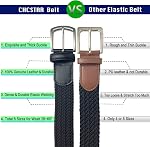Men's Braided Elastic Belt - Stretch Casual Golf Belts for Men Big and Tall
