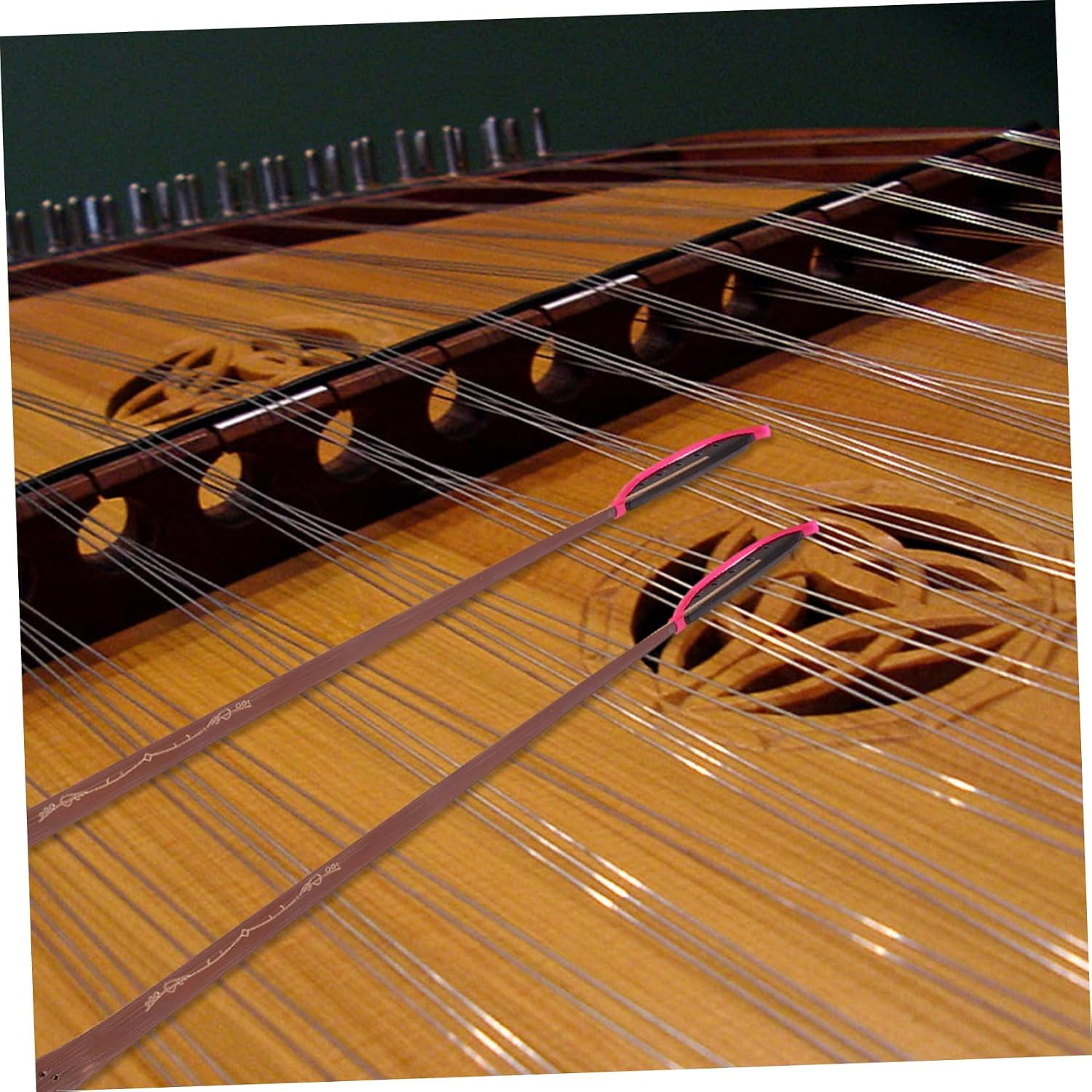 2 Pcs Black Ebony Yangqin Bamboo Keys Professional Dulcimer Hammers for Musical Instruments High Resonance Accessories for Performance