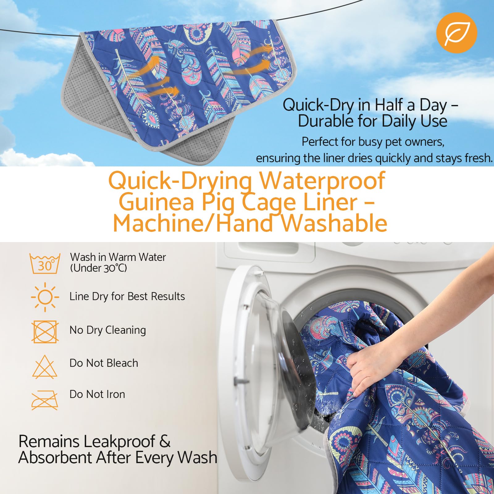 Entrenador Pipi Absorbente Reutilizable para Perros, Gatos, Cobayas y Conejos Almohadilla Lavable a MáquinaImpermeable y Portadores de Viaje (Azul, 122*61 4pc)