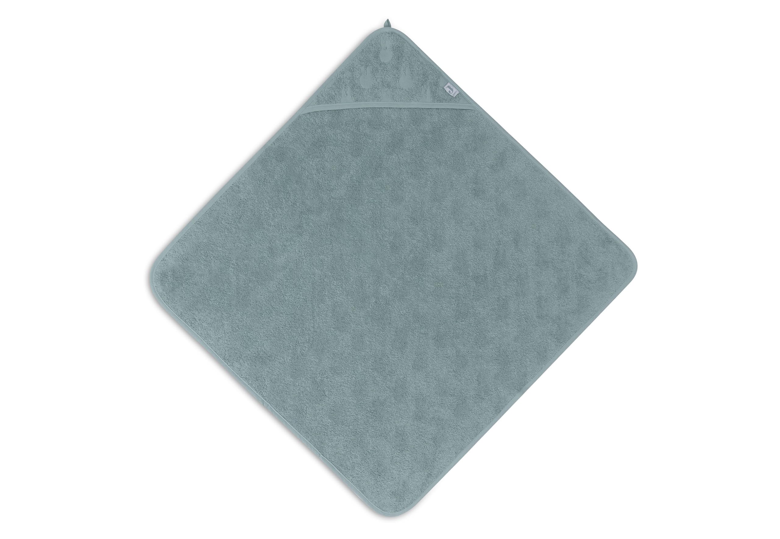 Jollein Kapuzenhandtuch Baby - Frottee, Miffy Jacquard Sea Green - 100% Baumwolle - 75x75cm - Oeko-TEX-Zertifziert - Babyhandtuch mit Kapuze für Mädchen und Jungen