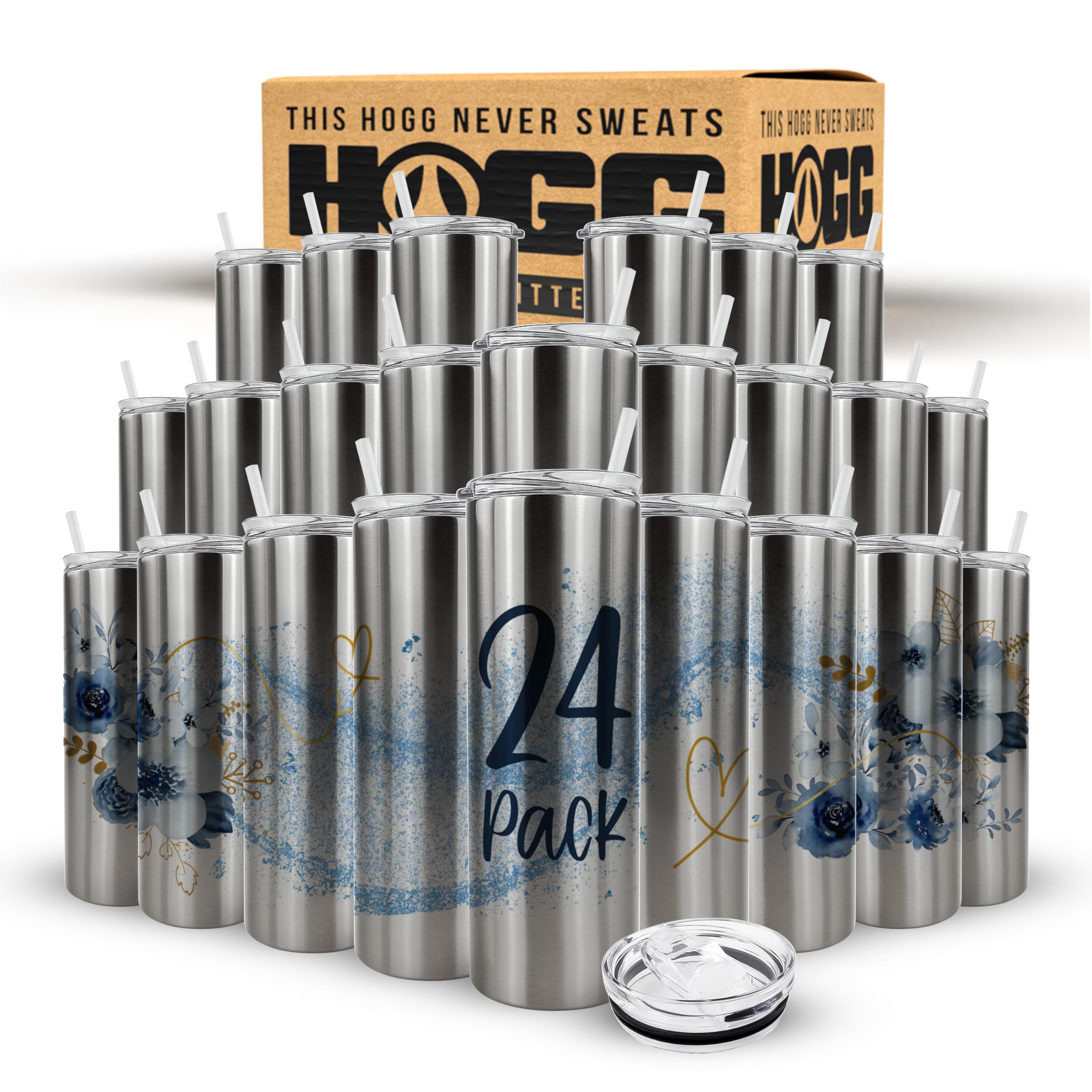 Amazon.com: Hogg 30 oz Sublimation Tumbler (25 Units) - Clear Silver,  Sublimation Blanks, Bulk Tumblers with Lids and Straws, 30 oz Skinny, Blank  Cups : Home & Kitchen