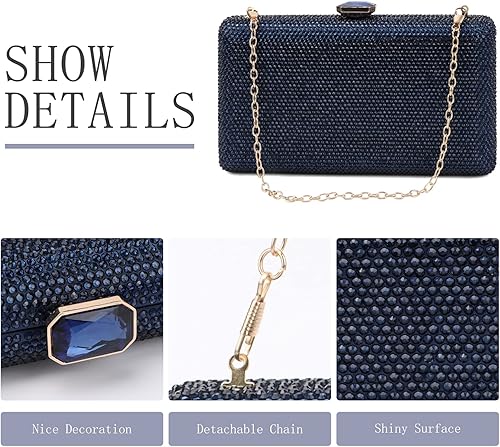 Miniatura 5 de KUANG! Bolsas de noche de cristal para mujer, bolsa de mano formal para fiesta, bolso de boda con diamantes de imitación, bolso de novia para fiesta