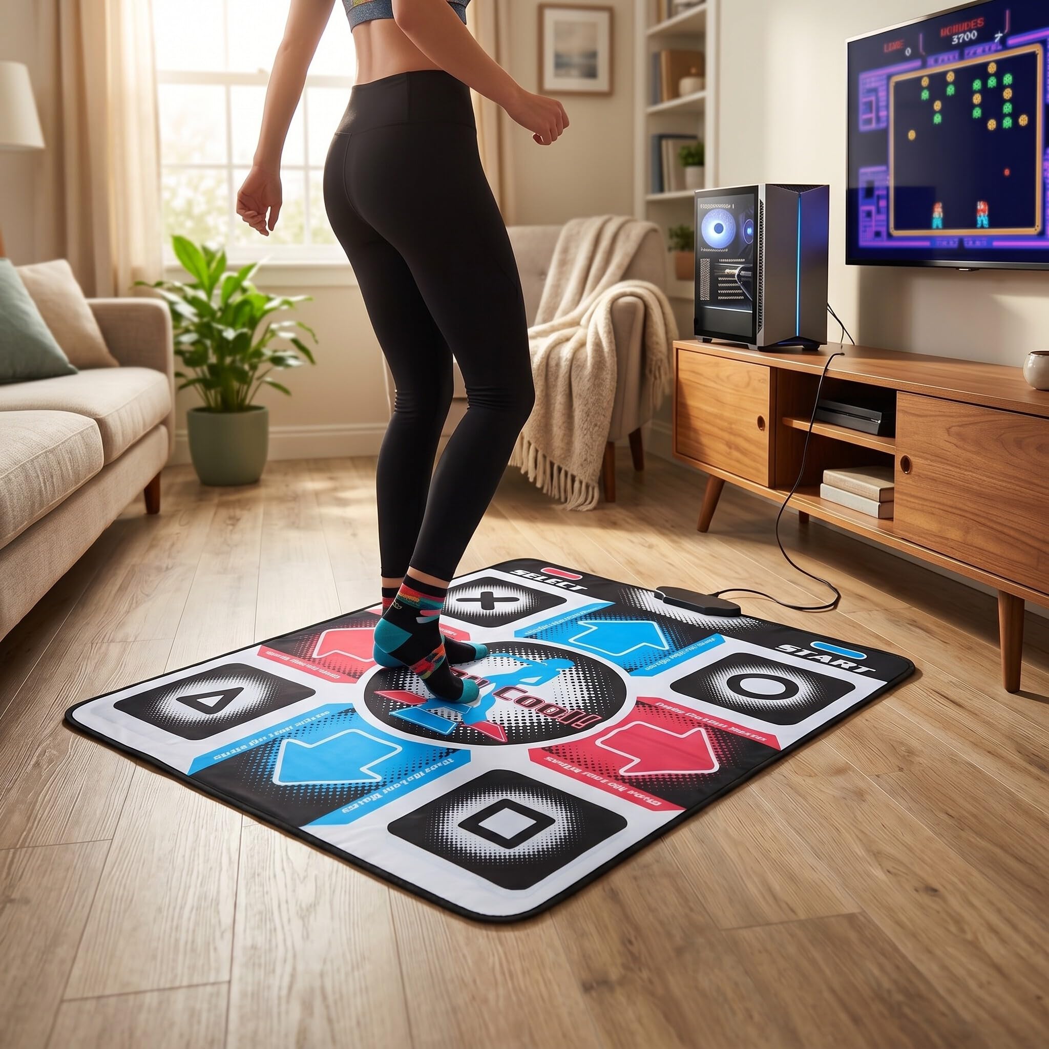 POENVFPO Nanslip Langable Dance Pad do Komputera PC — Połączenie USB Wysoka czułość w Grach Mat of Dance dla Użytkowników 98/22 2000/xp/7