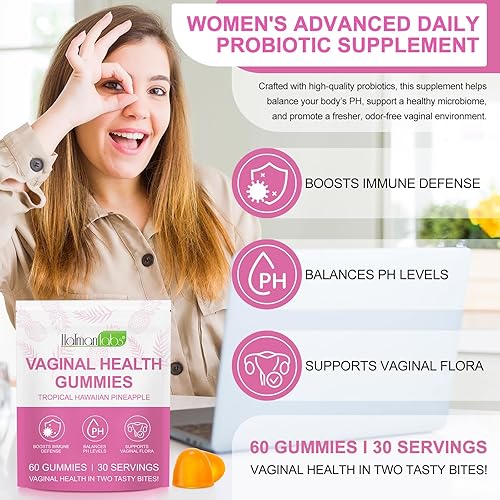 Miniatura 6 de Probióticos vaginales para mujeres, equilibrio de pH para mujeres, gomitas de equilibrio femenino, suplemento de vitaminas vaginales probióticas