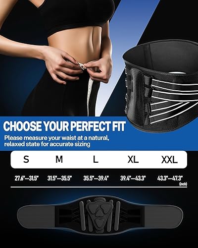 Miniatura 7 de Soporte de espalda para aliviar el dolor de espalda baja, cinturón de apoyo lumbar para hernia de disco, ciática, escoliosis, diseño transpirable
