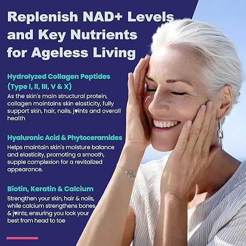 Miniatura 6 de Paquete de 2 gomitas de nicotinamida de 500 mg, suplemento NAD+ para mujeres y hombres con péptidos de colágeno, (niacina libre de rubor) vitamina