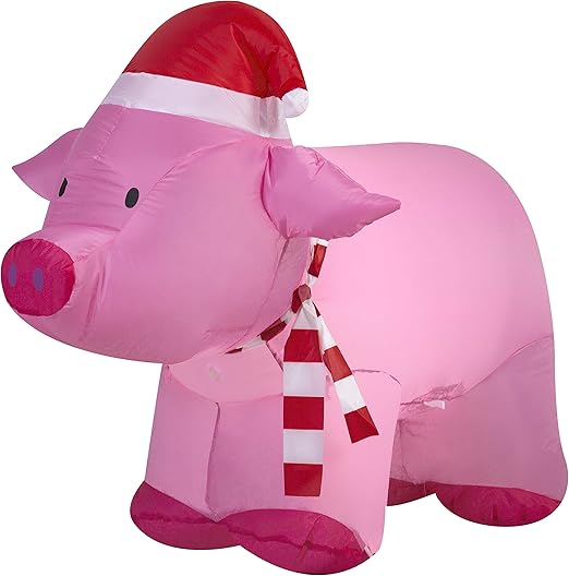 Gemmy Inflatables Holiday G08 36830 Air Blown Outdoor Pig Decor