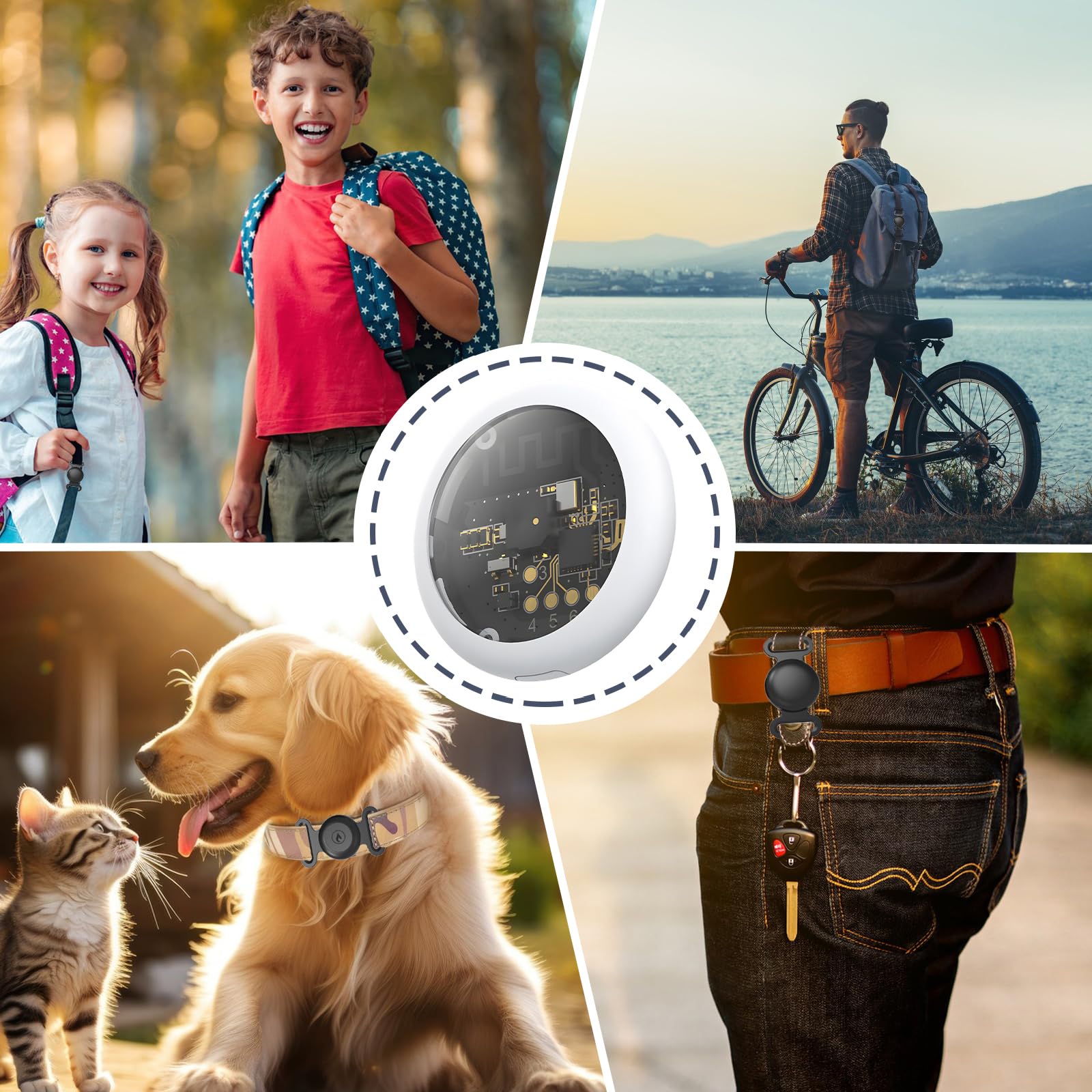 Localizzatore GPS per cani senza ABO (iOS), localizzatore per cani, impermeabile IP67, localizzazione degli animali domestici, lunga durata della batteria, mini tracker per cani e gatti (M13)
