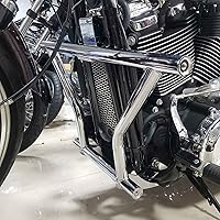 Vista 3 de TCT-MOTORPARTS Barra cromada de protección de motor apta para modelos de control delantero Harley Fat Bob Fat Boy Low Rider Street Bob 2018-2024