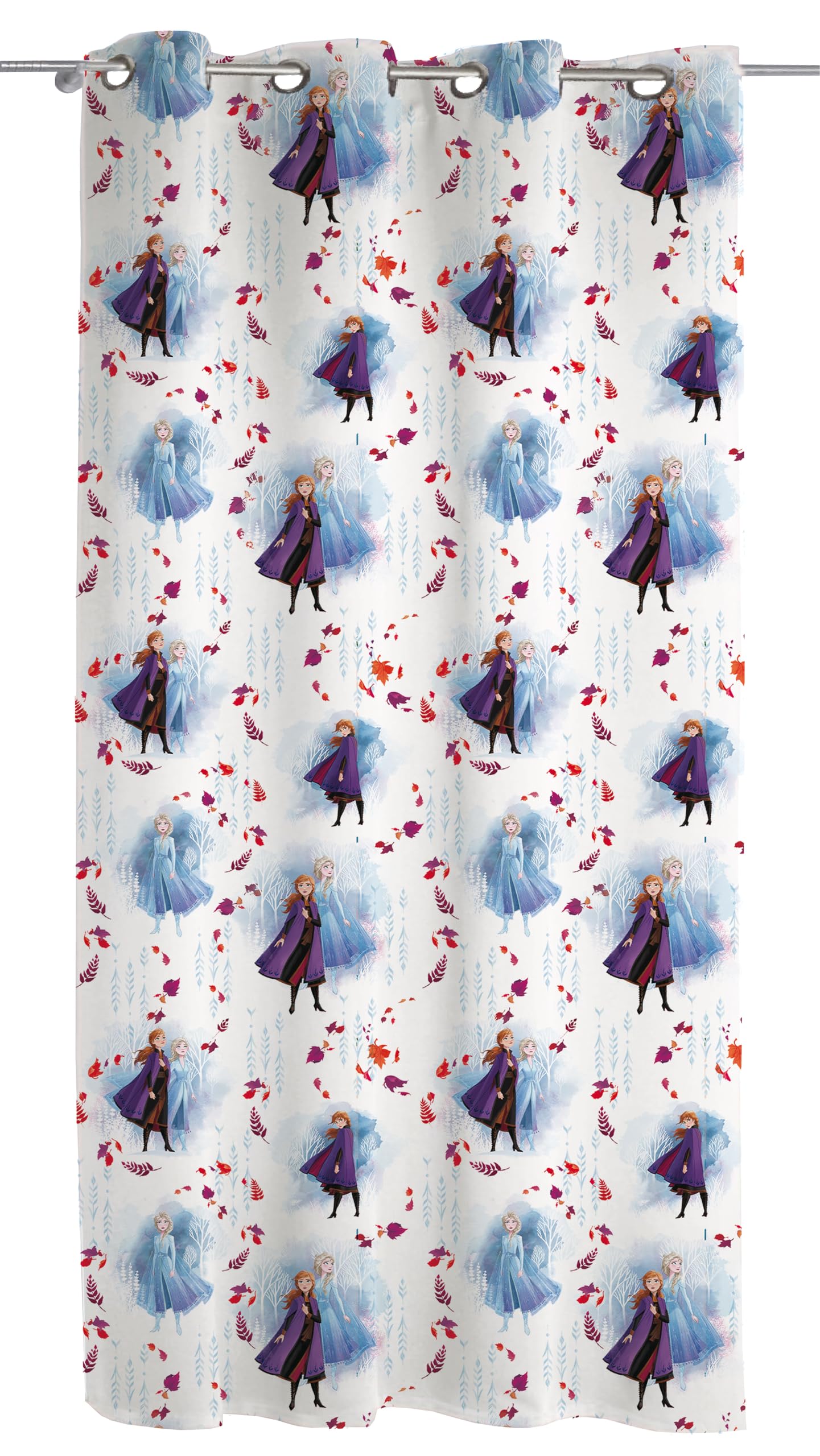 Frozen Disney Voile Curtain with Rings, Bedroom, 140 x 290 cm, Official Product, Single Panel