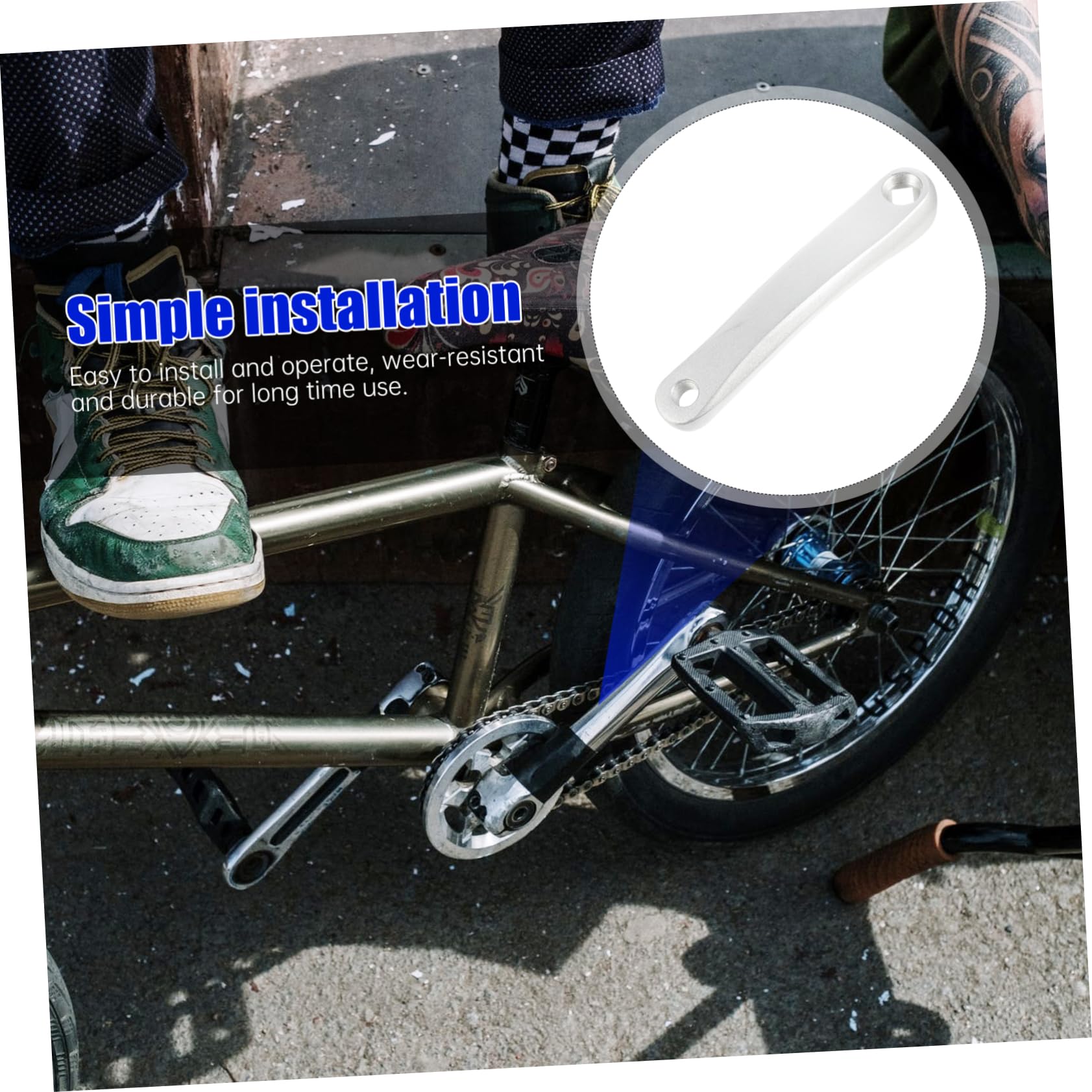 KOMBIUDA 1pezzi Pedivella per Biciclette Braccio Sostitutivo Facile Installazione per Mountain Bike e Pieghevoli