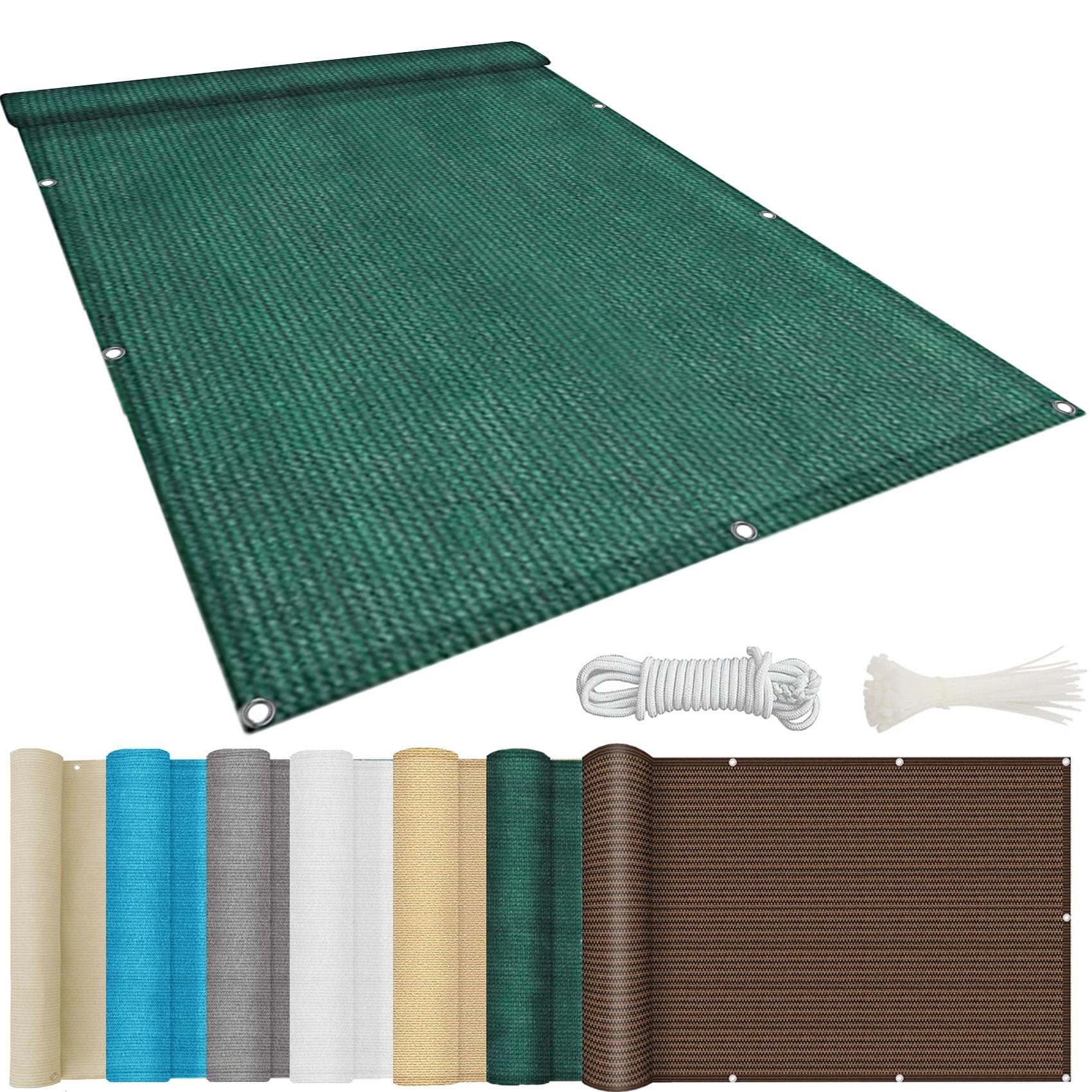 YANHONG Balcony Privacy Screen 140x750cm(55x295inch) Protective Screens Screen Fence Screening Weatherproof UV Protection for garden fence, balcony, terrace., Dark Green