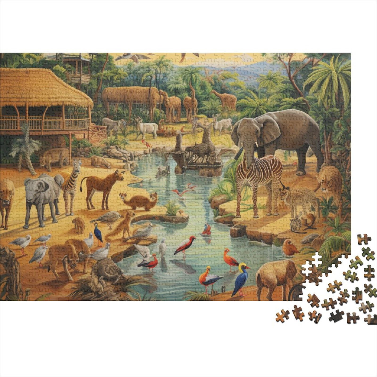 Puzzle 3D safari animaux déco murale pour rompre l'ennui à la maison - 8