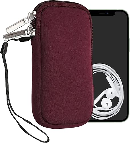 Miniatura 90 de kwmobile Bolsa de neopreno para teléfono tamaño XL - 6.7/6.8 pulgadas - Funda universal para celular con cremallera, correa para la muñeca, amarillo
