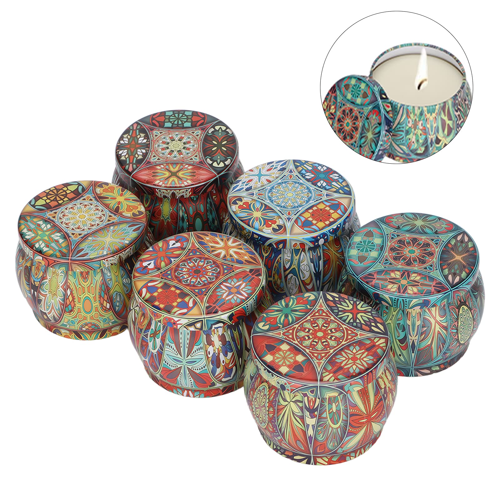 Candele profumate casa, cera di soia, set 6 pezzi con limone, gardenia, gelsomino, rosmarino, lavanda per relax, meditazione, yoga,