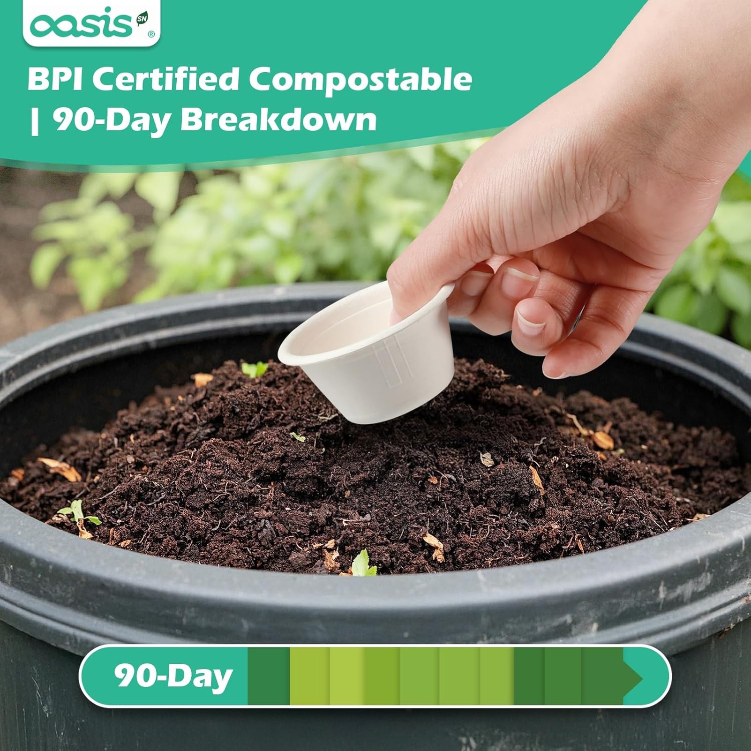 [𝟐𝐨𝐳, 𝟓𝟎𝟎-𝐏𝐚𝐜𝐤] Compostable Souffle Cups, Biodegradable Paper Portion Cups Made from Bagasse, Leak-Proof & Sturdy for Dips, Dressings, Samples (White) - Image 7