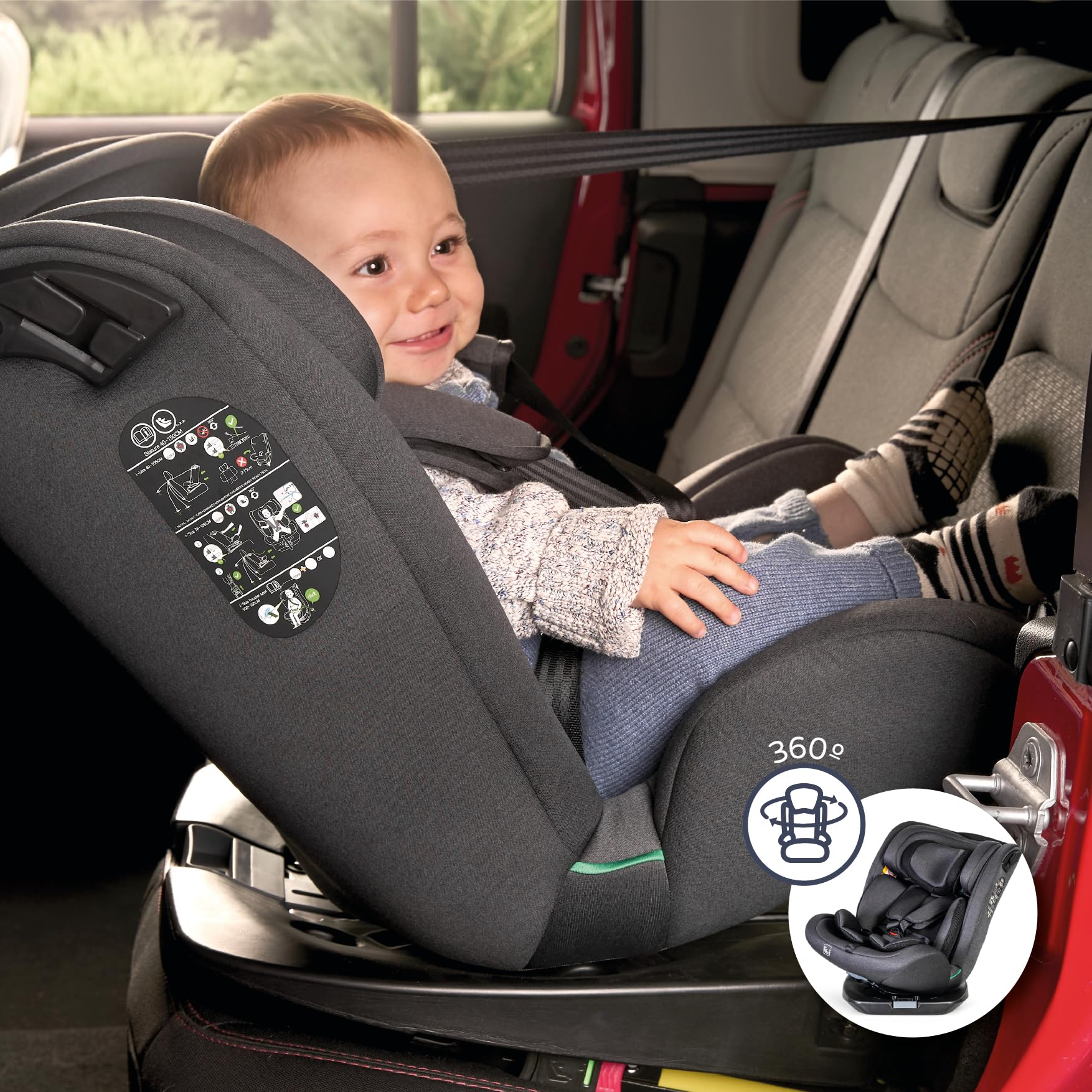 Autostoel Novi Jacky Pro 360° I-Size All Black & Base | Van Asten Babysuperstore Autostoel Novi Jacky Pro 360° I-Size All Black & Base | Van Asten Babysuperstore