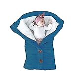 XMWEALTHY Unisex Infant Swaddle Blankets Soft Thick Fleece Knit Baby Girls Boys Stroller Wraps (Dark Blue)