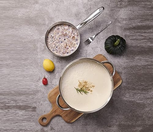 Miniatura 3 de W Home Heim Concept - Juego de utensilios de cocina de acero inoxidable listos para inducción con tapa de vidrio, juegos de utensilios de cocina