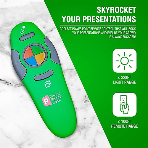 Miniatura 2 de PowerPoint Presentation Clicker, control remoto inalámbrico USB con puntero Lazer, para Microsoft Power Point RF 2.4 GHz (verde)