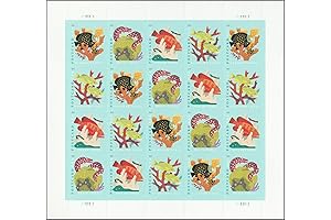 2019 Coral Reefs Postcard Rate Forever Sheet of Twenty Stamps