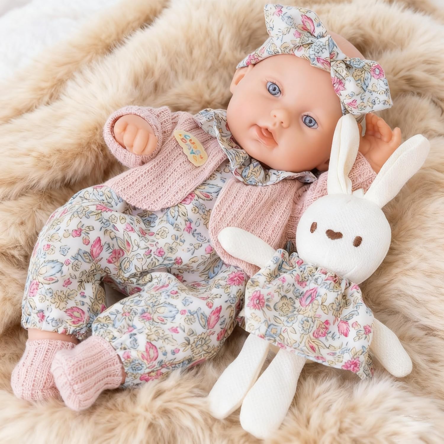 Reborn Baby Dolls, 12inch Realistic Cute Dolls with Clothes and Accessories Washable Real Life Baby Dolls Birthday Gift Toy for Age 2+ Pretend Play(Pink)