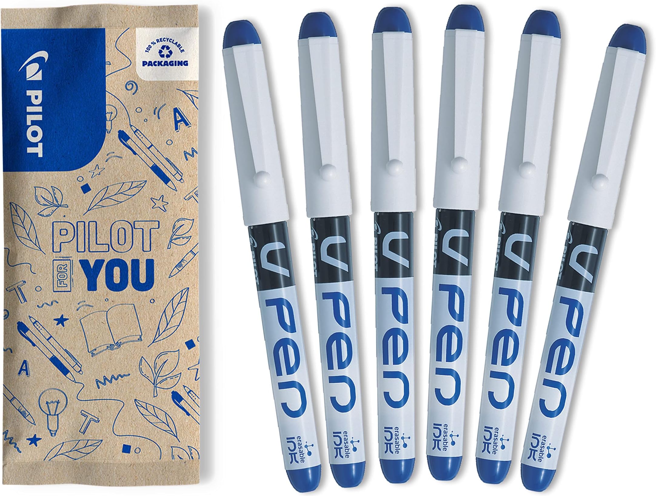 Vpen Disposable Fountain Pen - Blue (Pack of 6) FLW538929