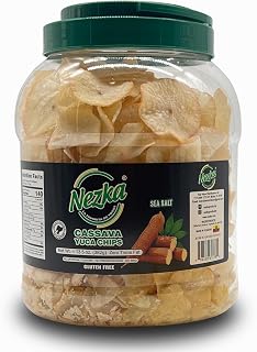 Nezka Cassava Yuca Chips - Crunchy Gluten-Free Vegan Snacks, Non-GMO, 13.5oz Salty Flavor