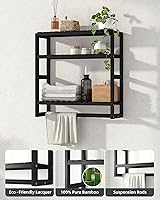 Vista 3 de Organizador de Almacenamiento Sobre el Inodoro Estantes de Baño Montados en la Pared Organizador de Rincón de 3 Niveles Ahorro de Espacio Estante