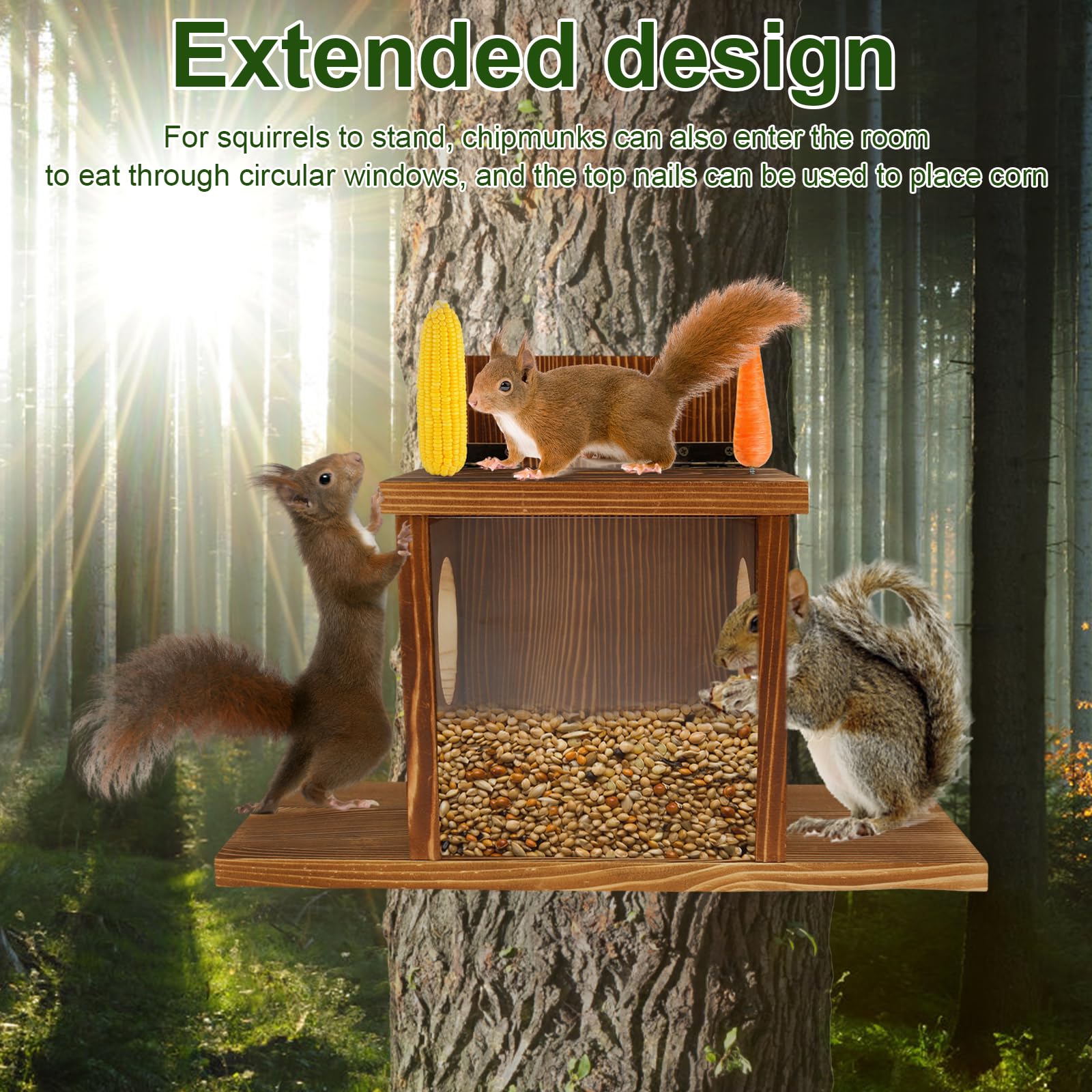 Wooden Squirrel Feeder House - Image 3