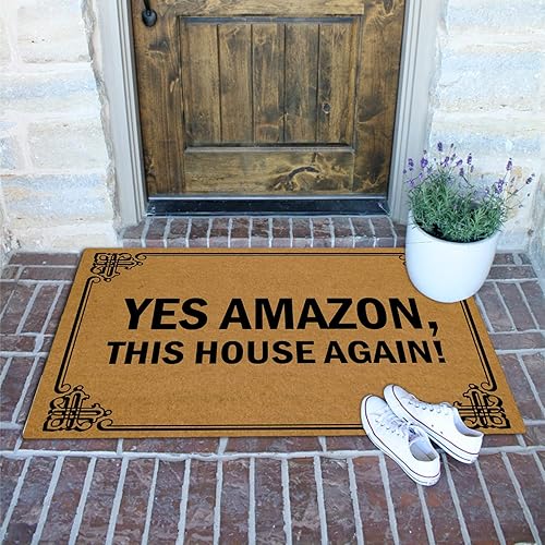 Miniatura 6 de Jec&Smis Felpudo con texto en inglés Yes Tienda, This House Again!, tapete de bienvenida para puerta delantera, interior y exterior, tapete