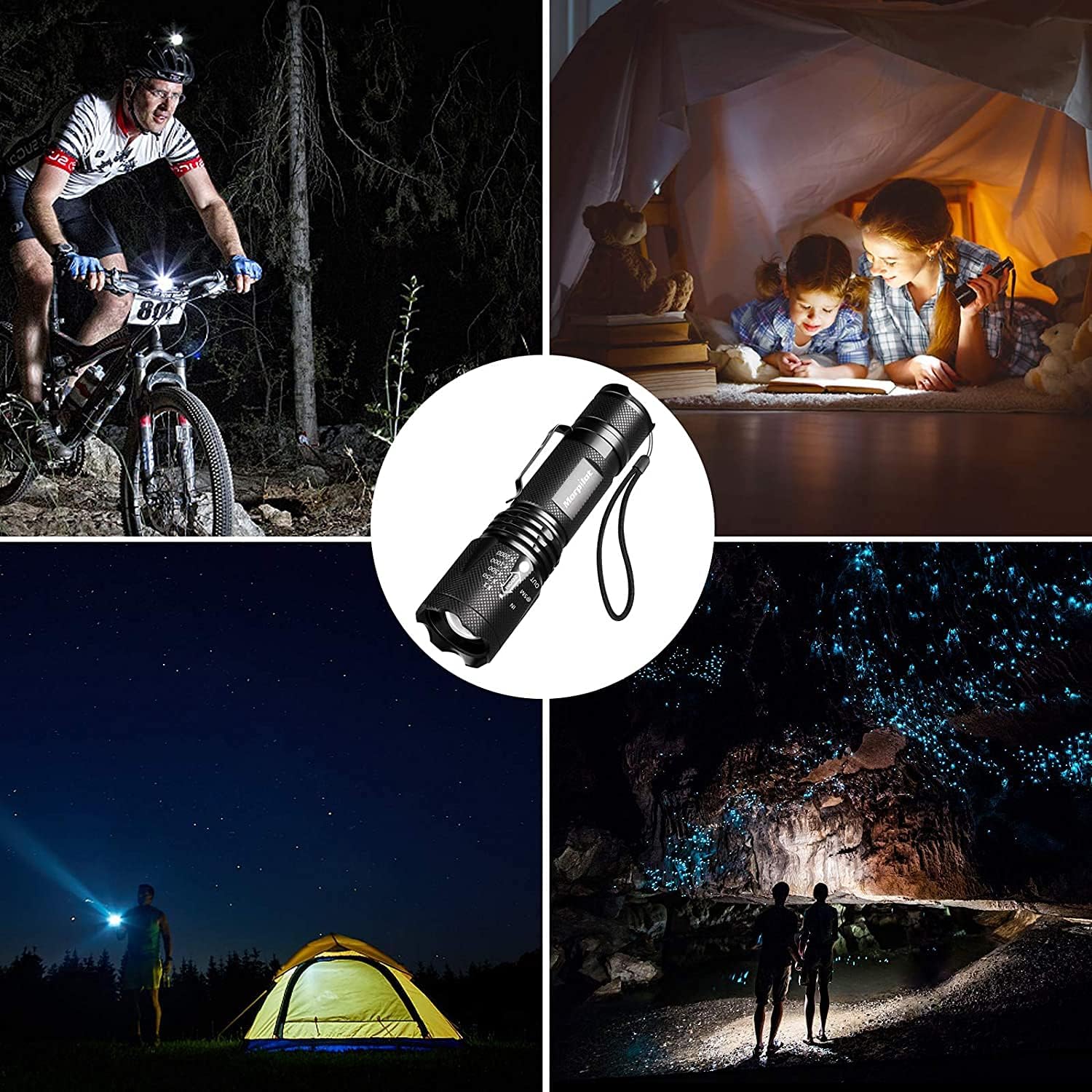 morpilot Blacklight Flashlights uv Flashlight: 9 Led 395nm Black Light Flashlight Mini, Pet Urine Detector Light for Dog/Cat, Dry Stains, Resin Curing, Bed Bug, AAA Batteries Included