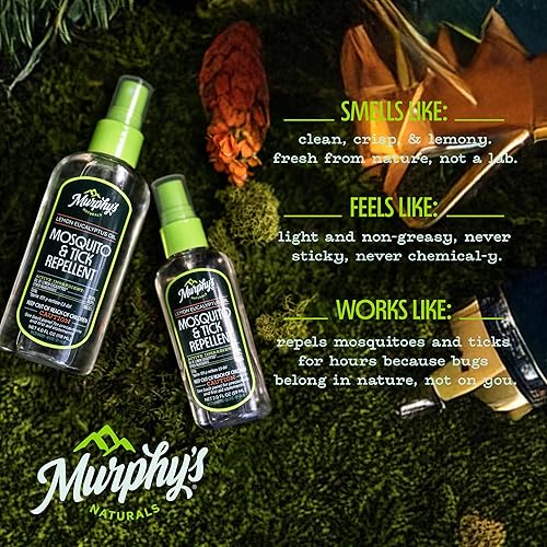 Miniatura 21 de Murphy's Naturals Spray repelente de insectos de mosquitos y garrapatas, aceite de eucalipto de limón para piel + equipo de exteriores, sin DEET