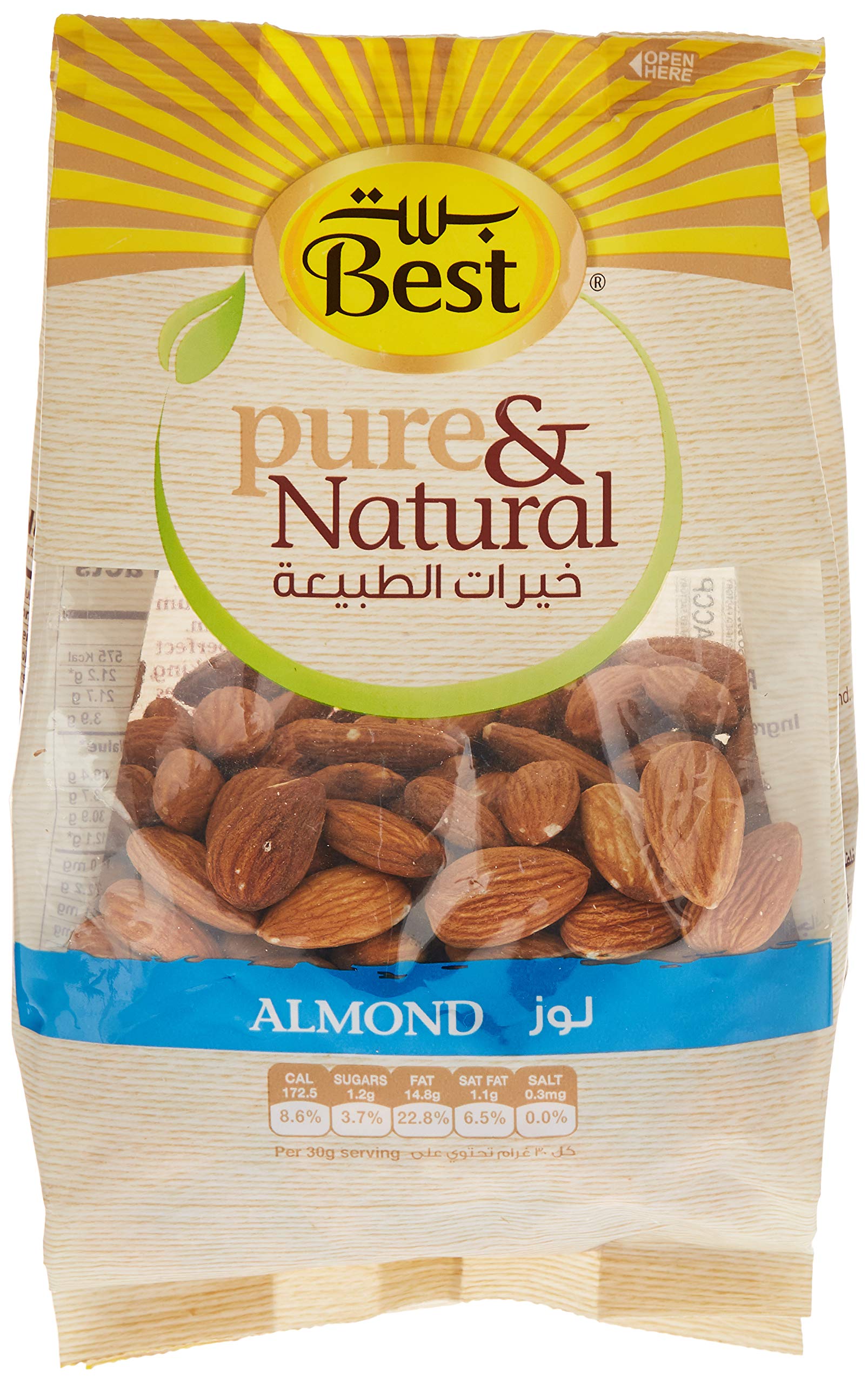 BEST PURE & NATURAL ALMONDS BAG 325GM