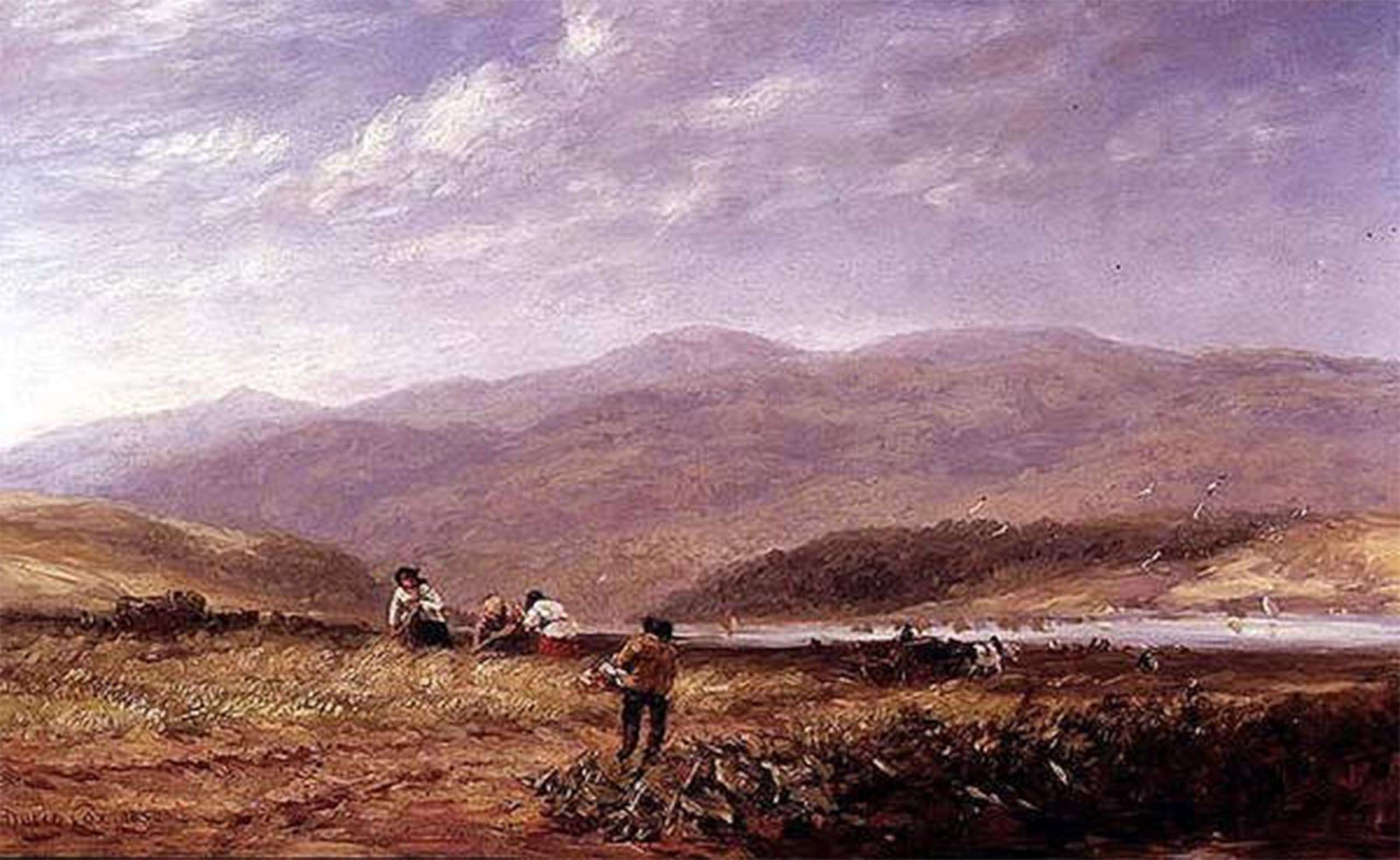 SERENDIPITP Retro Picture Poster Wall Art Pictures Painting Haymakers in a Welsh Landscape by David Cox Wall Art Canvas Print for Wall Decor 60x90cm