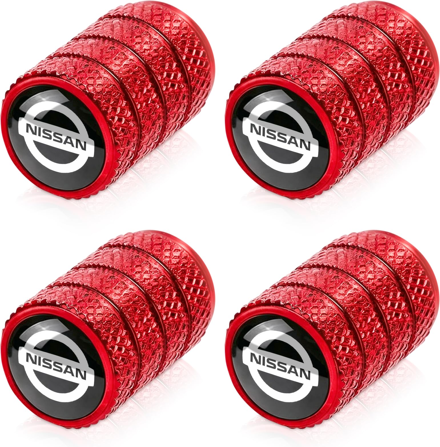4pcs Tire Valve Stem Caps, Compatible with Nissan Series Stem Cap Universal Car Air Cover Car Accessories for Cars, SUV, Truck, Motorcycles Red