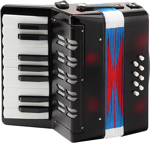 Classic Cantabile Bambino Nero Kinder Akkordeon  Schwarz  ab Jahre  Noten Tasten  BA sse  einstellbare Schulter-Trageriemen 