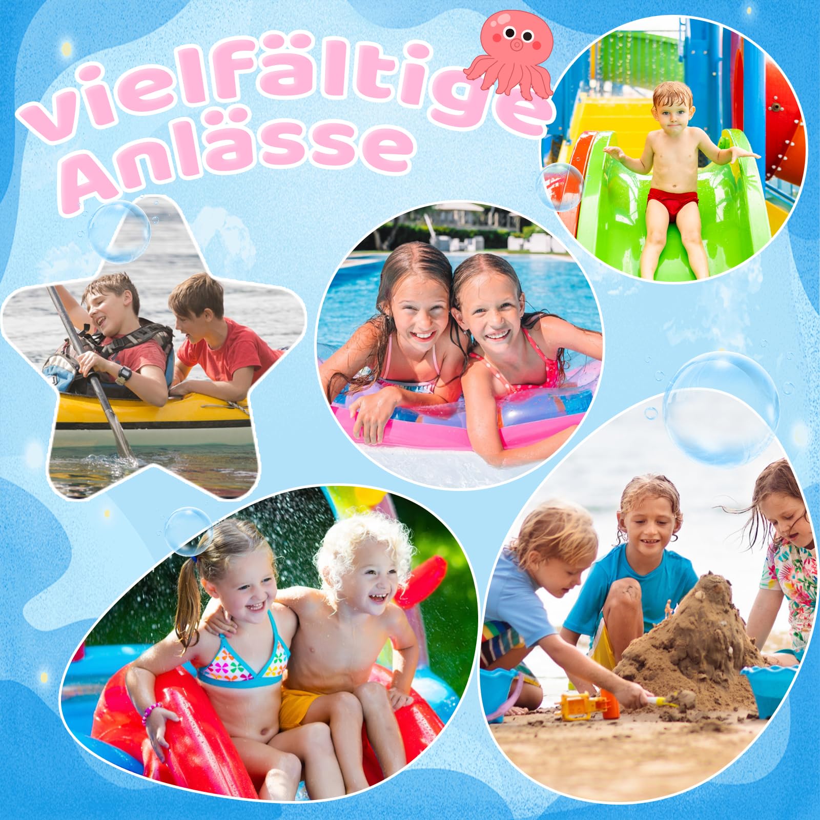 Scarpe da bagno per bambini, ad asciugatura rapida, da nuoto, per bambini, estive, antiscivolo, da spiaggia, 24 – 35 EU