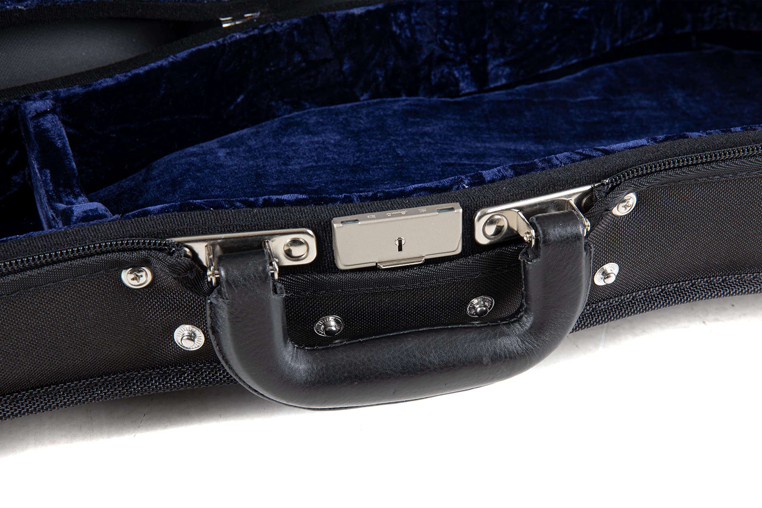 GEWA astuccio per violino sagomato 3/4 Liuteria Maestro - nero/blu - nucleo termico - Sistema di sospensione ammortizata - Rivestimento a vite idrorepellente - Serratura svizzera - Spallacci zaino