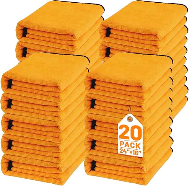 UZLU Microfiber Car Drying Towels 20 Pack
