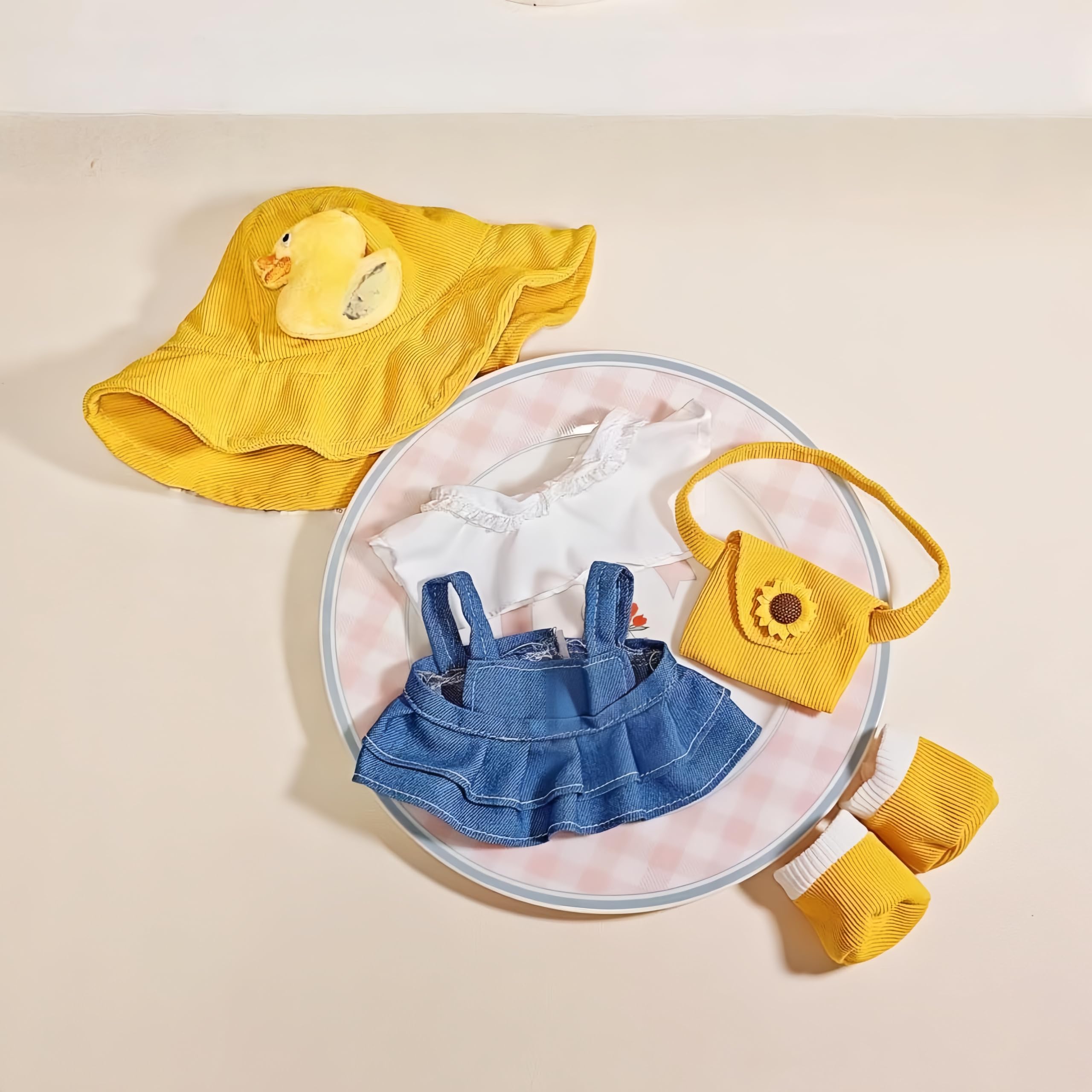 Vêtements de poupée en peluche de 20 cm avec robe de princesse et tablier chic